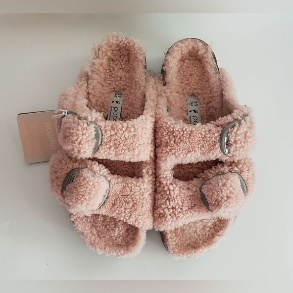 NWT Birkenstock Papillio Big Buckle Teddy Crystal Rose - Picture 3 of 15